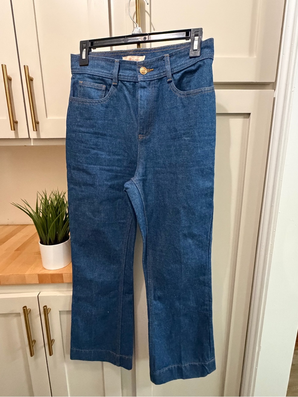 Tory Burch Dark Blue Straight-Leg Jeans